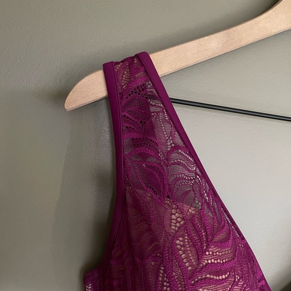 ThirdLove Feather Lace Bra Berry Crush Size 34F Purple Underwire Comfortable - Picture 5 of 16